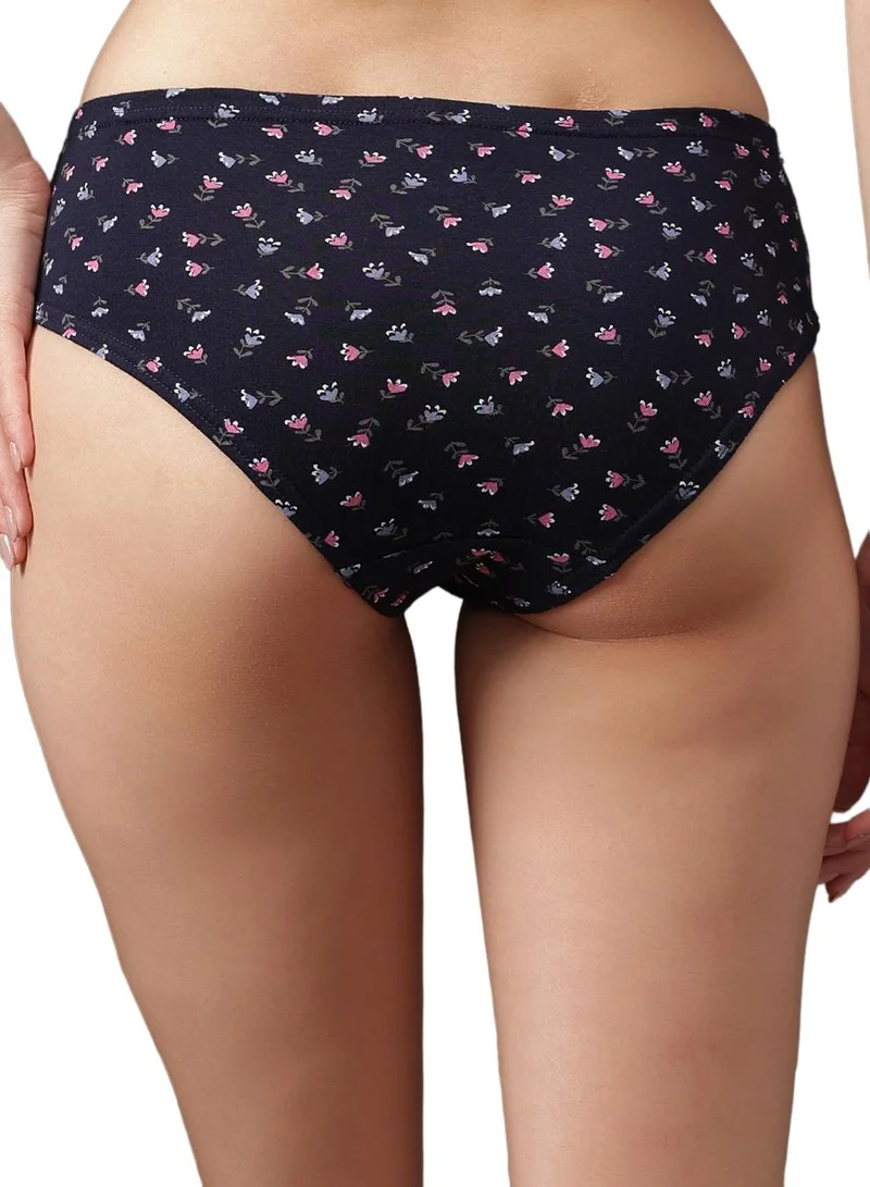 Clovia Multicolour Pack of 3 Printed Mid Waist Hipster Panties with Inner Elastic - 100% Cotton for Women | Best Price UAE